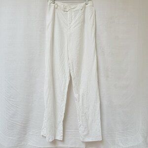 Old Navy Beach Pants Linen Pants Casual Relaxed Lounge White Womens 8 Summer